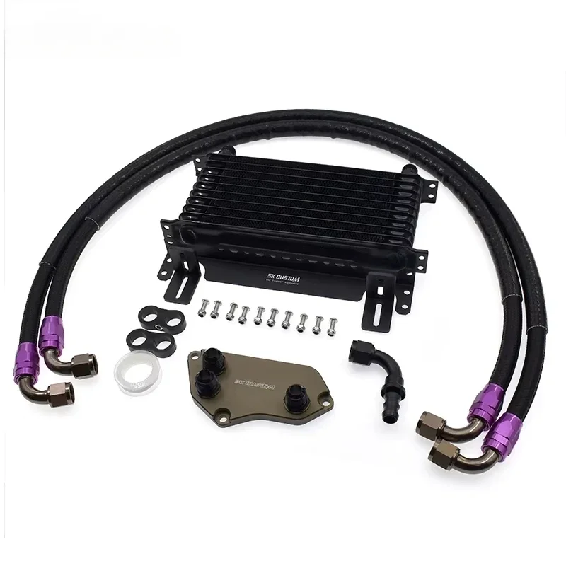 10 Rows Aluminum N20 N26 N51 N52 N53 Engine Oil Cooler Kit For BMW 3 Series F10 F20 F30 E90 Car Oil Cooler Radiator Kit