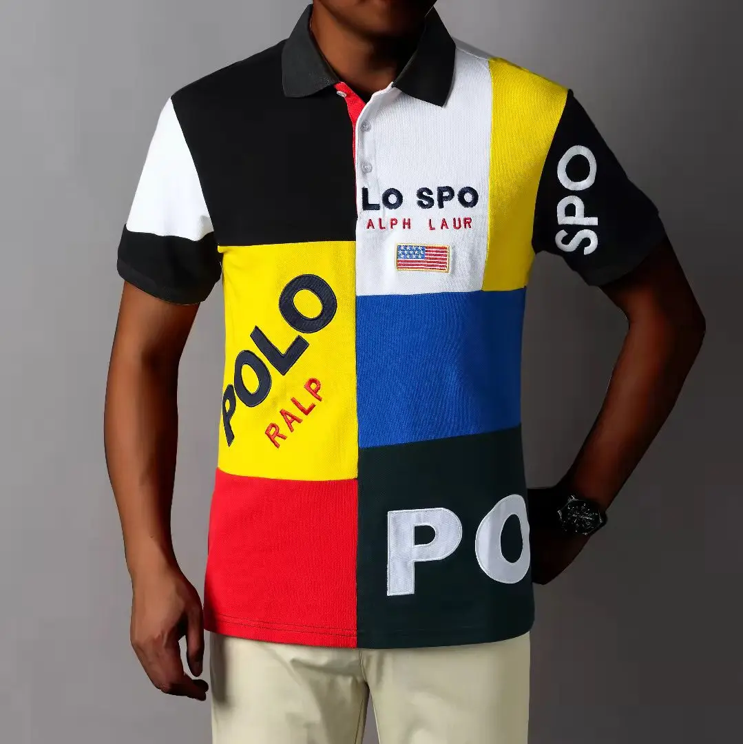 

Original New Men's Polo T Shirt Short Sleeve Classic Plaid Colour Three Buttons Collar TShirt (Available in Big & Tall)