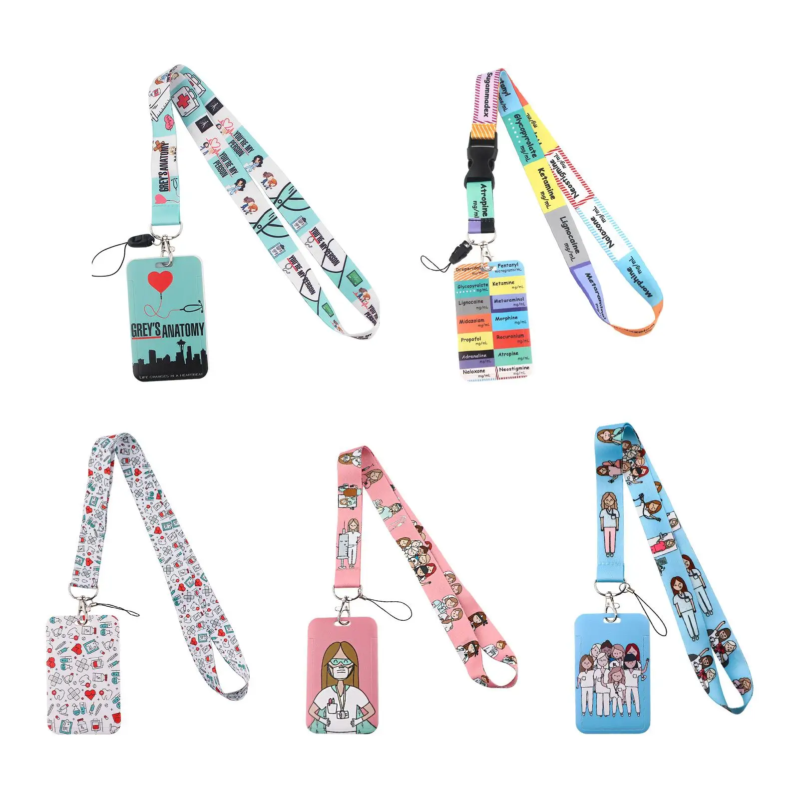 ID Badge Holder Cute Detachable Reuseable Phone Lanyards ID Card Holder for Nurse Week Doctor Office Employees Nurse Nurse Gift