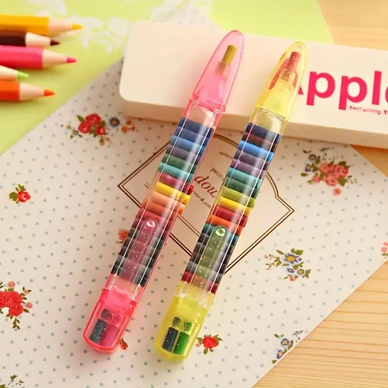 Refillable Oil Pastel Stick, 20 Colors All-in-One, Portable & Washable for School & Art Drawing