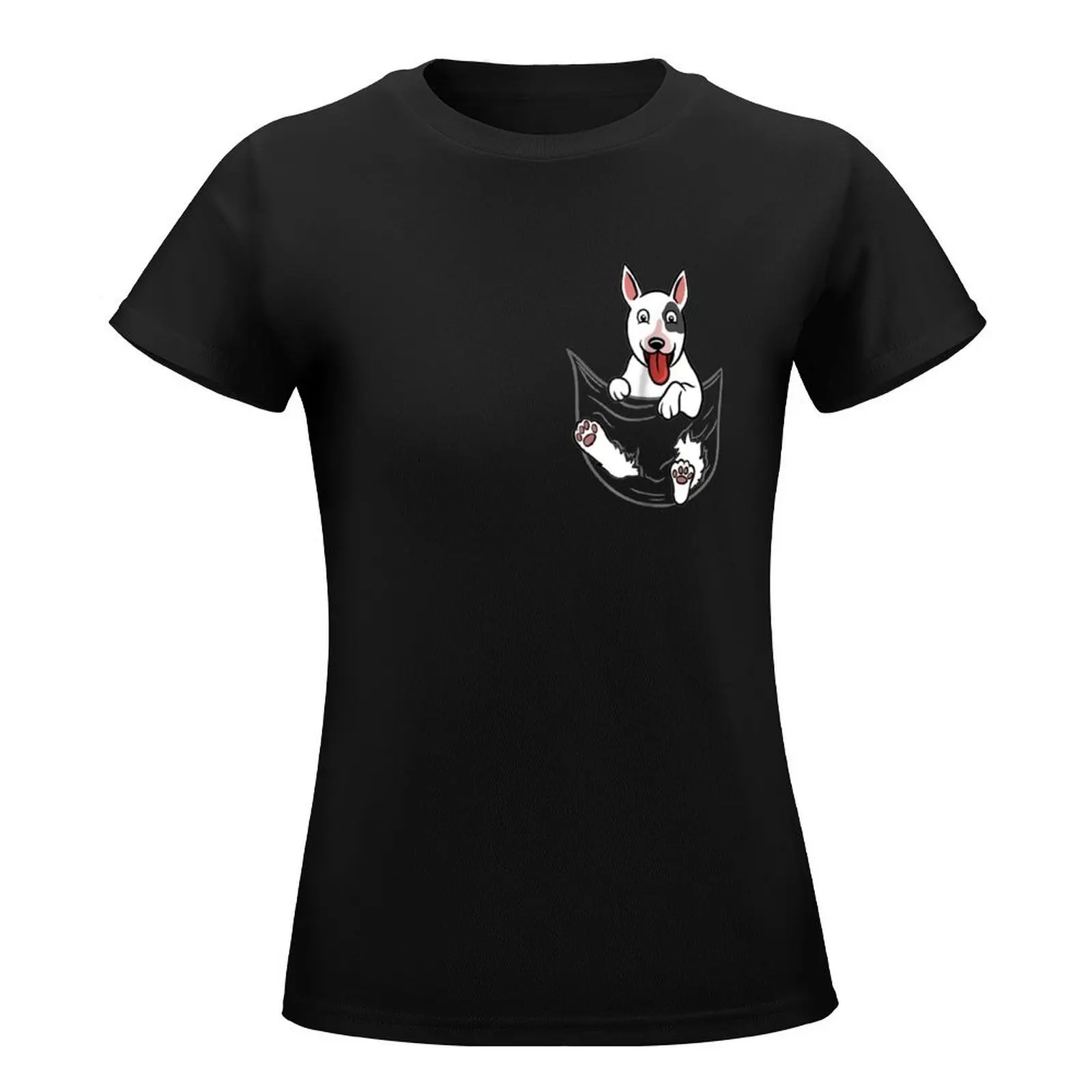 English Bull Terrier Pocket Graphic Funny Dog T-Shirt tees summer clothes t-shirt dress for Women plus size