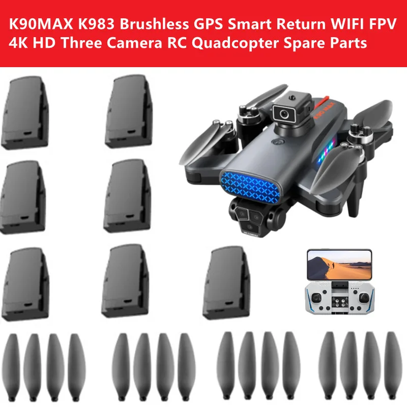 

K90MAX K983 Brushless GPS Smart Return WIFI FPV Remote Control RC Quadcopter Dron Spare Parts 3.7V 1800Mah Battery/Propeller/Arm