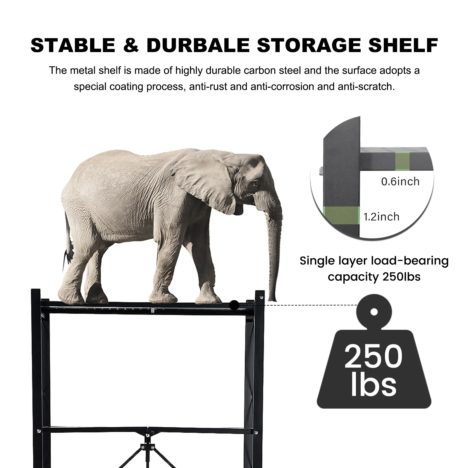5-Tier Iron Storage Shelf Heavy Duty Metal Multi-Tier Shelving Unit Foldable with Wheels Garage Shelf Rack Pantry Organizer