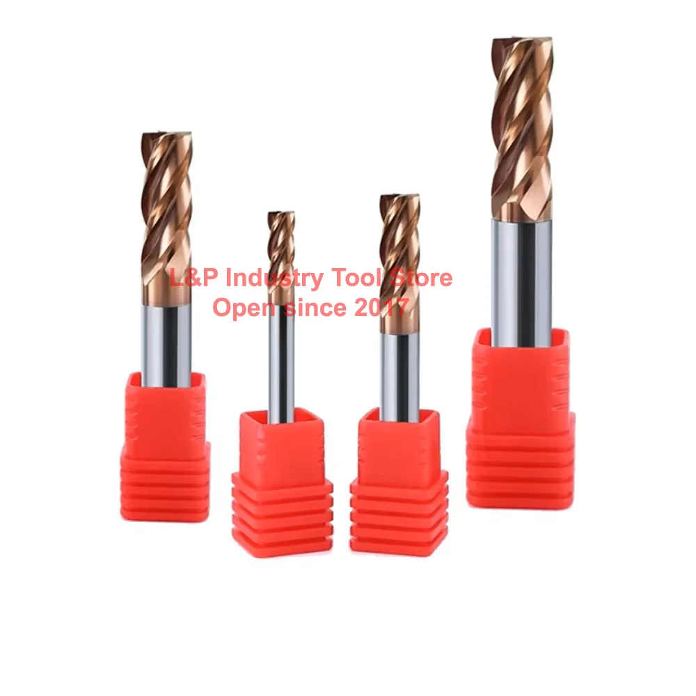 HRC55 CNC قاطعة المطحنة للصلابة 45-55 مادة الحديد الزهر 4 أربعة الناي الأسنان شفرة كربيد نهاية مسطحة مطحنة عرقوب القاطع الحفر