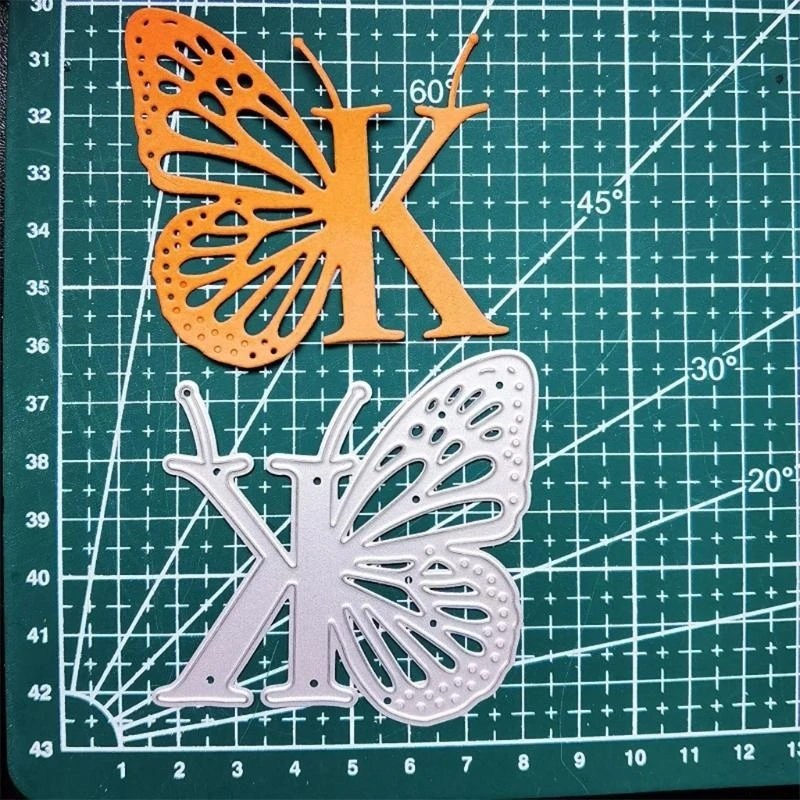 E06B for Butterfly Letters Metal Cutting Dies Stencil DIY Scrapbooking Album Paper Card Template Mold Embossing Decoration