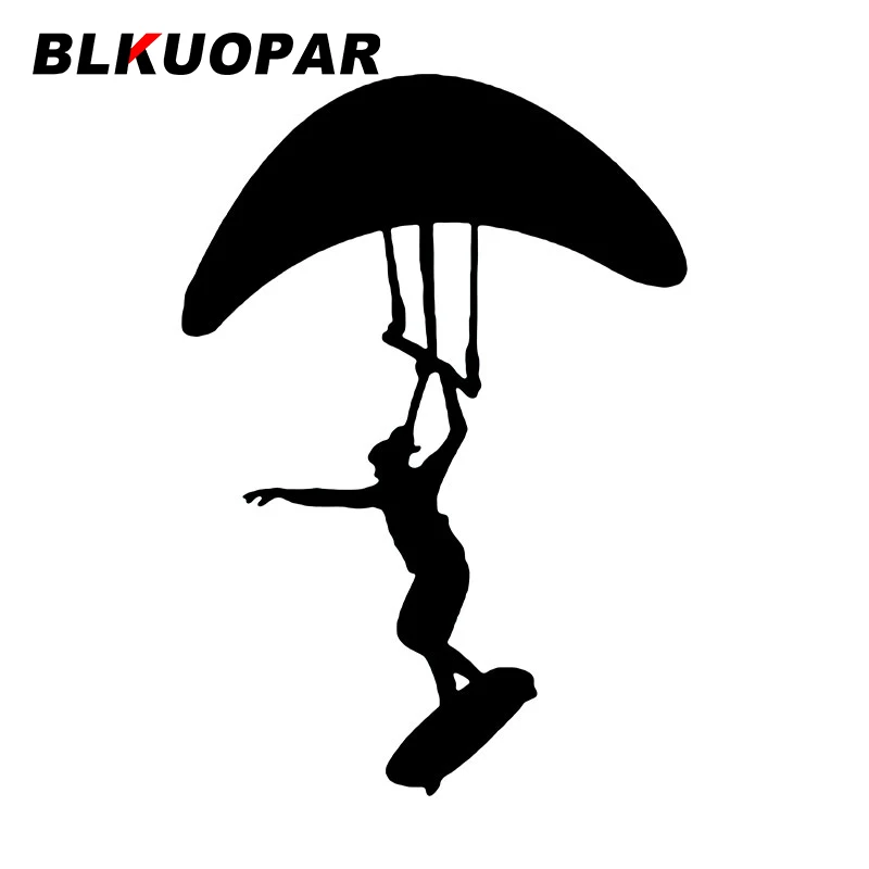 

BLKUOPAR Kite Surfing Silhouette Car Stickers Marine Sports Decal Waterproof Die Cut Refrigerator VAN Car Decoration