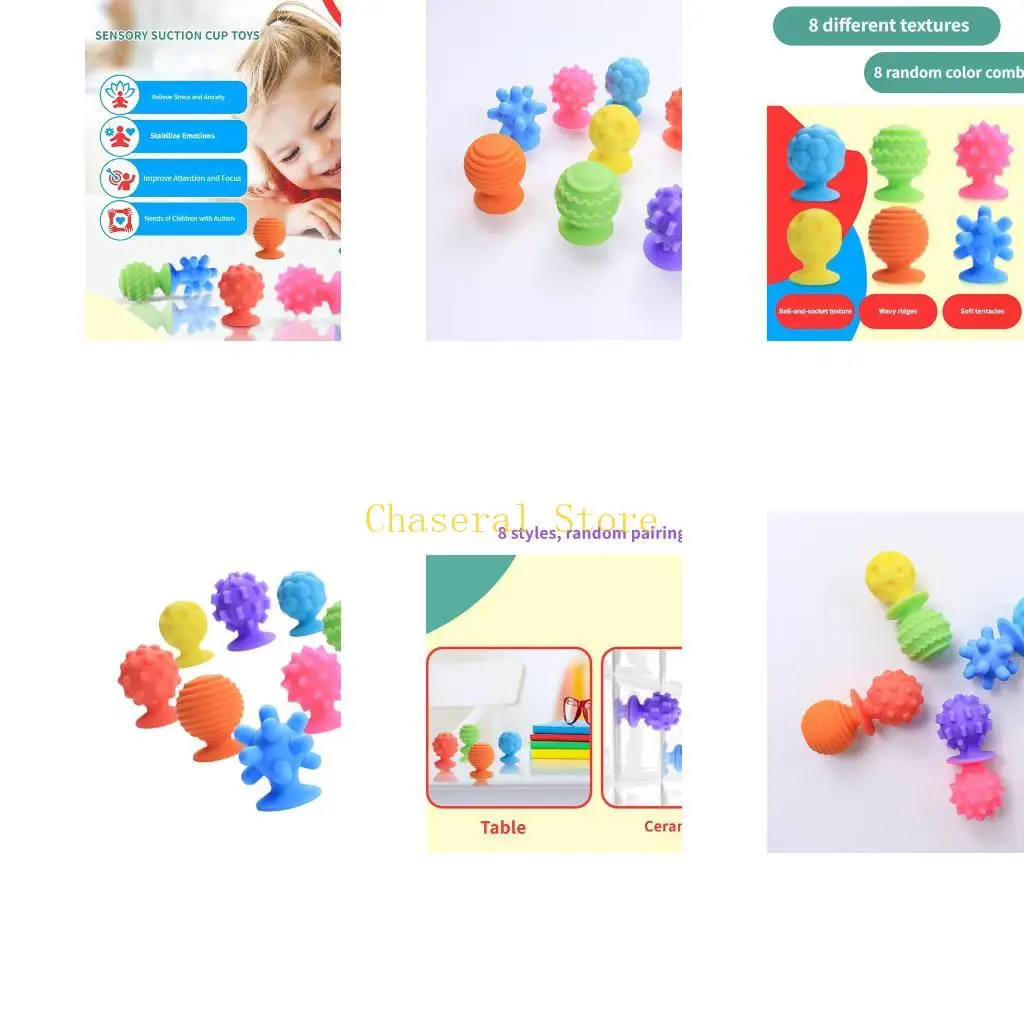 

E7CE 8Pieces Finger Press Sensory Texture Suction Cup Toy for Stress Reduce and Hand Relaxation for All Ages Calming Relaxing