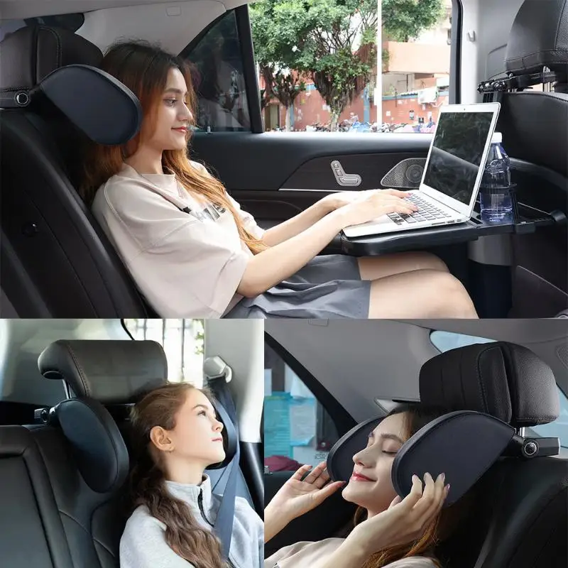 Car Seat Headrest Adjustable Telescopic Side Head Support Shock-absorbing Cervical Neck Pillow for Bumpy Country Rides