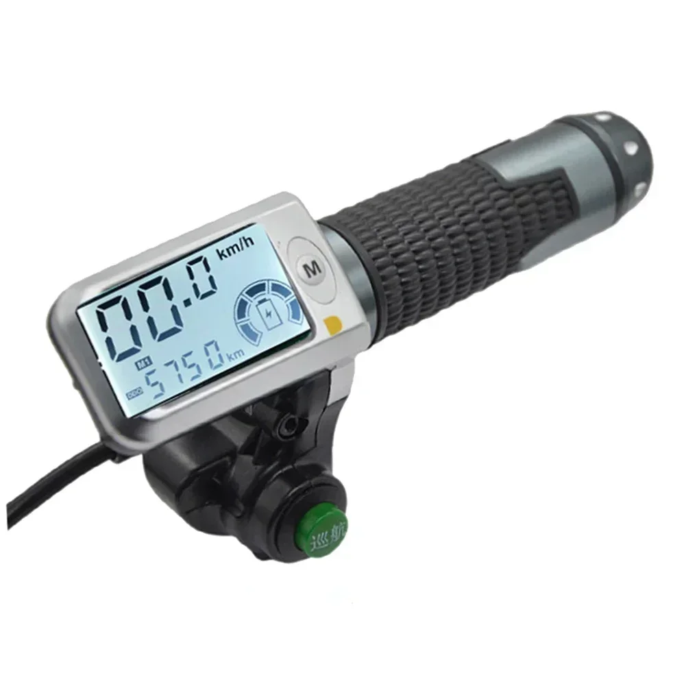 1 par de aperto do acelerador da bicicleta elétrica com display lcd 36-60v acelerador de controle de velocidade para e-bike scooter guiador acelerador