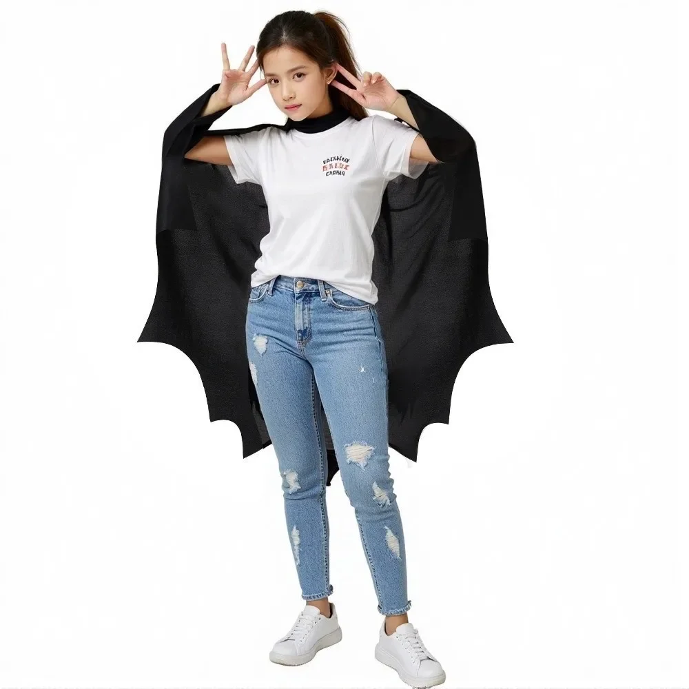 

Black Cloak Halloween Bat Cloak Set Eye Mask Trick or Treat Children's Party Costume Non-woven Bat Cosplay Costume Stage Wear