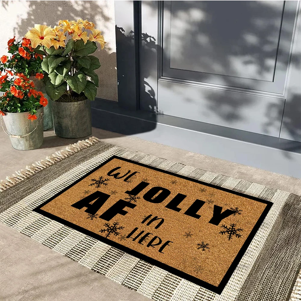 We Jolly Af In Here Fußmatte aus Gummi für Badezimmer, Küche, Garten, Garage, Tür, Bodenmatte, rutschfester Teppich, Eingangsteppich