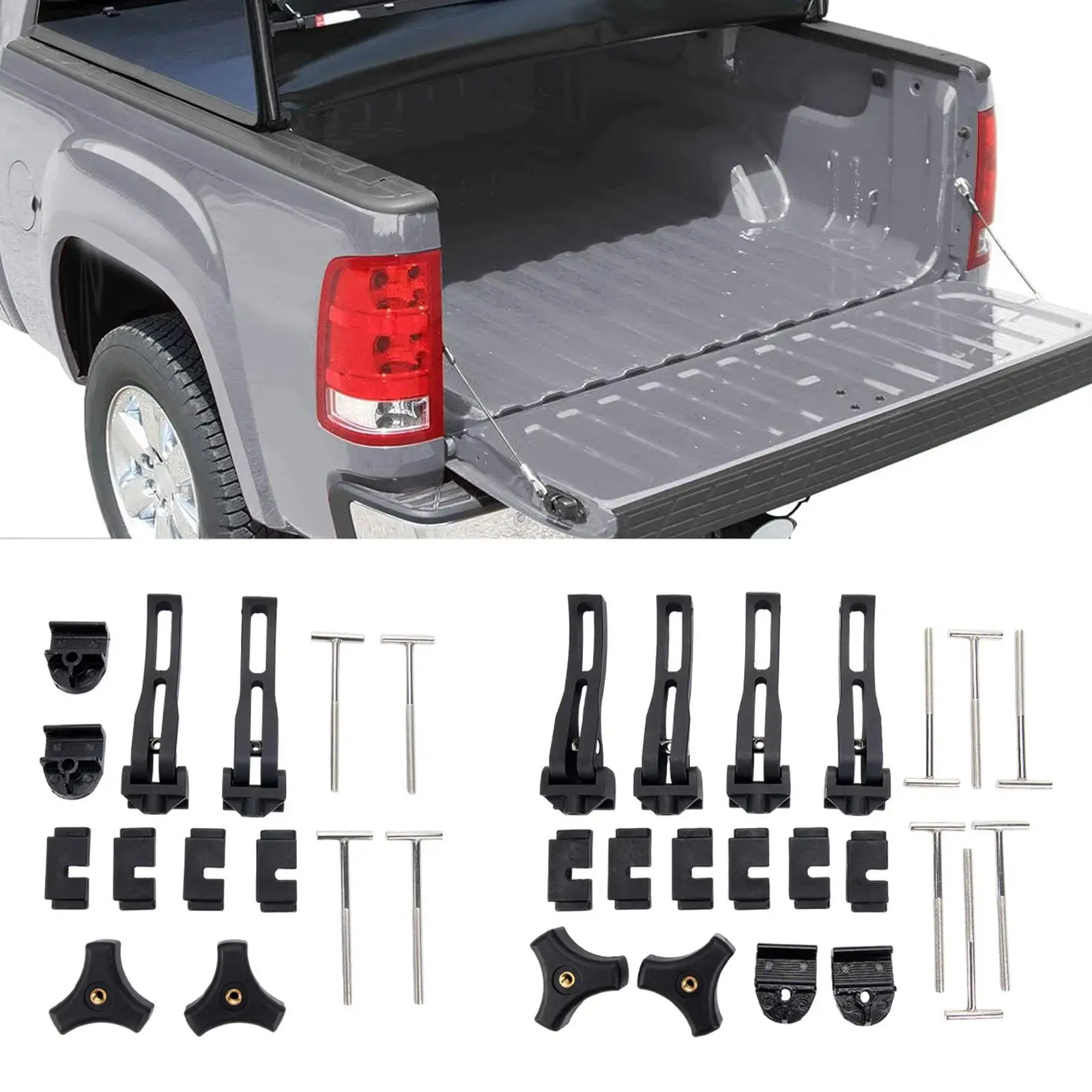 

Sturdy Tonneau Cover Clamp Universal Replacement Fastener Kit for Pickup Truck Bed Outdoor Use