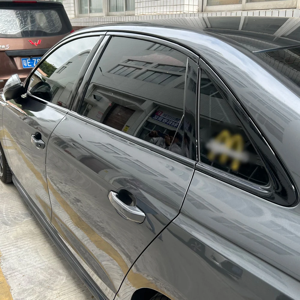 Für Audi A4 S4 B9 2017-2025 Limousine Fenster-Chrom-Abdeckung Blackout ABC-Säulen Hochglanz-Schwarz-Aufkleber – Detail 8