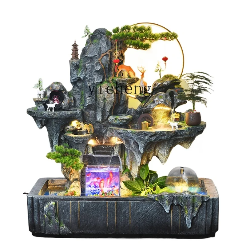 

Zf Artificial Mountain and Fountain Circulating Water Living Room Fish Tank Hallway Balcony Fish Pond Water Landscape Decoration