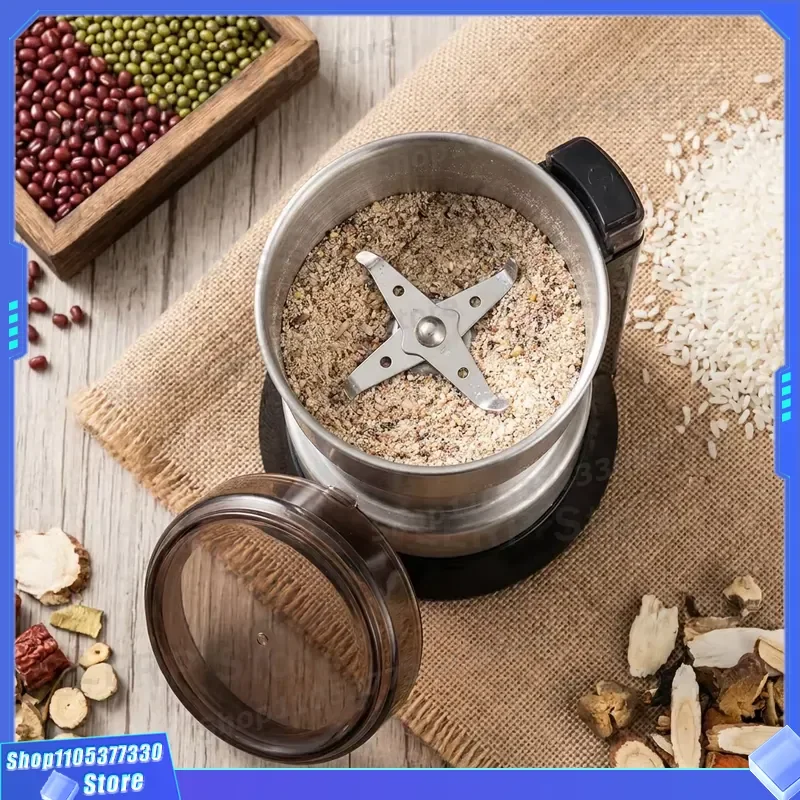 550W Electric Coffee Bean Grinder Mini Portable Automatic Household Heavy Duty Mill 100g Capacity Small Size for Home Use