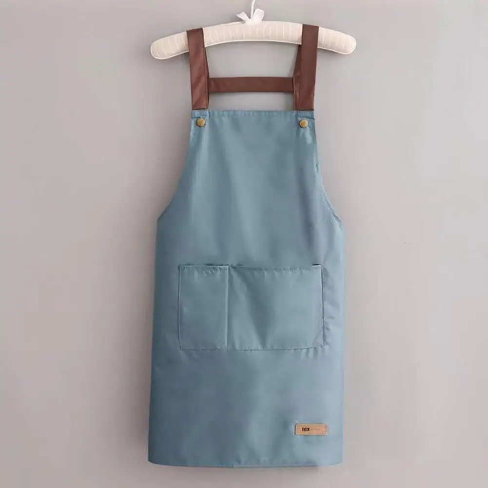 Cooking Apron Unisex Waterproof Oil-proof Kitchen Apron with Large Pockets Fashionable Workwear Kitchen Supplies Tool