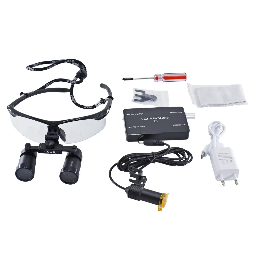 Dentals Loupes Dentals Magnifier Dentals Lab  Loupes Magnification Binocular 4X 5X 6X 8X Headlight Wireless 5W Headlamp