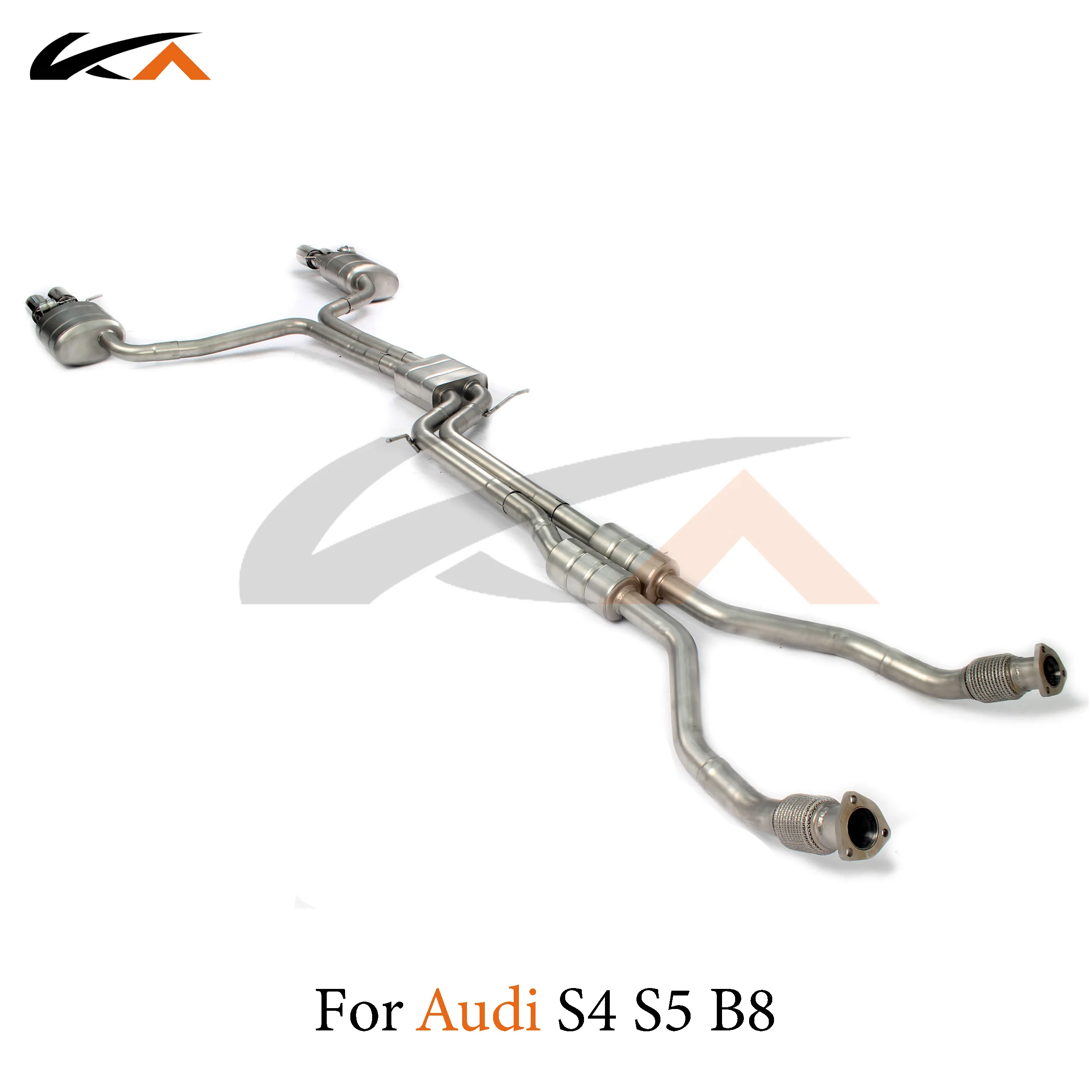 KA Tuning exhaust system SS catback for Audi S4 S5 B8 rear section performance parts muffler with valve and front pipe
