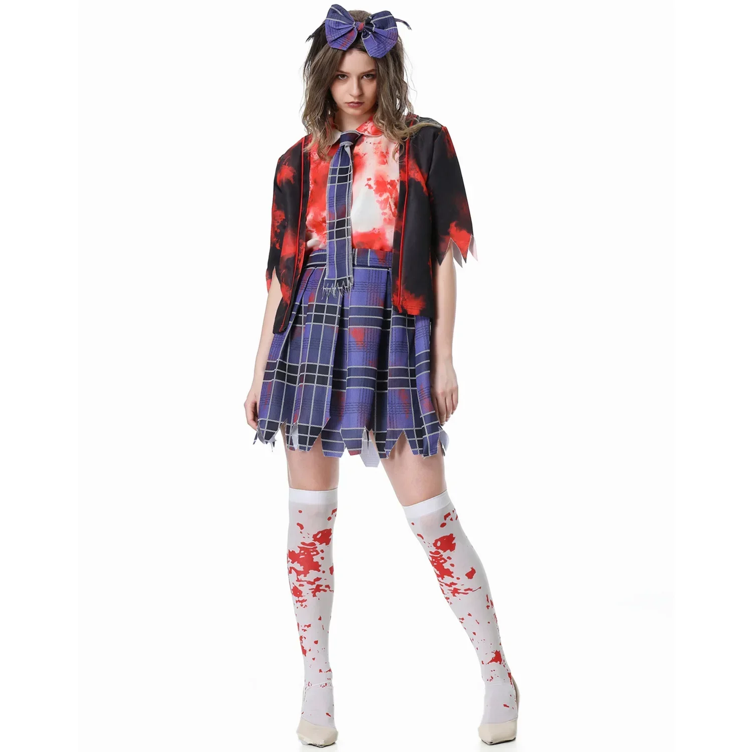 

Halloween Cosplay Horror Bloody Zombie Vampire Bloodstained Students Costume