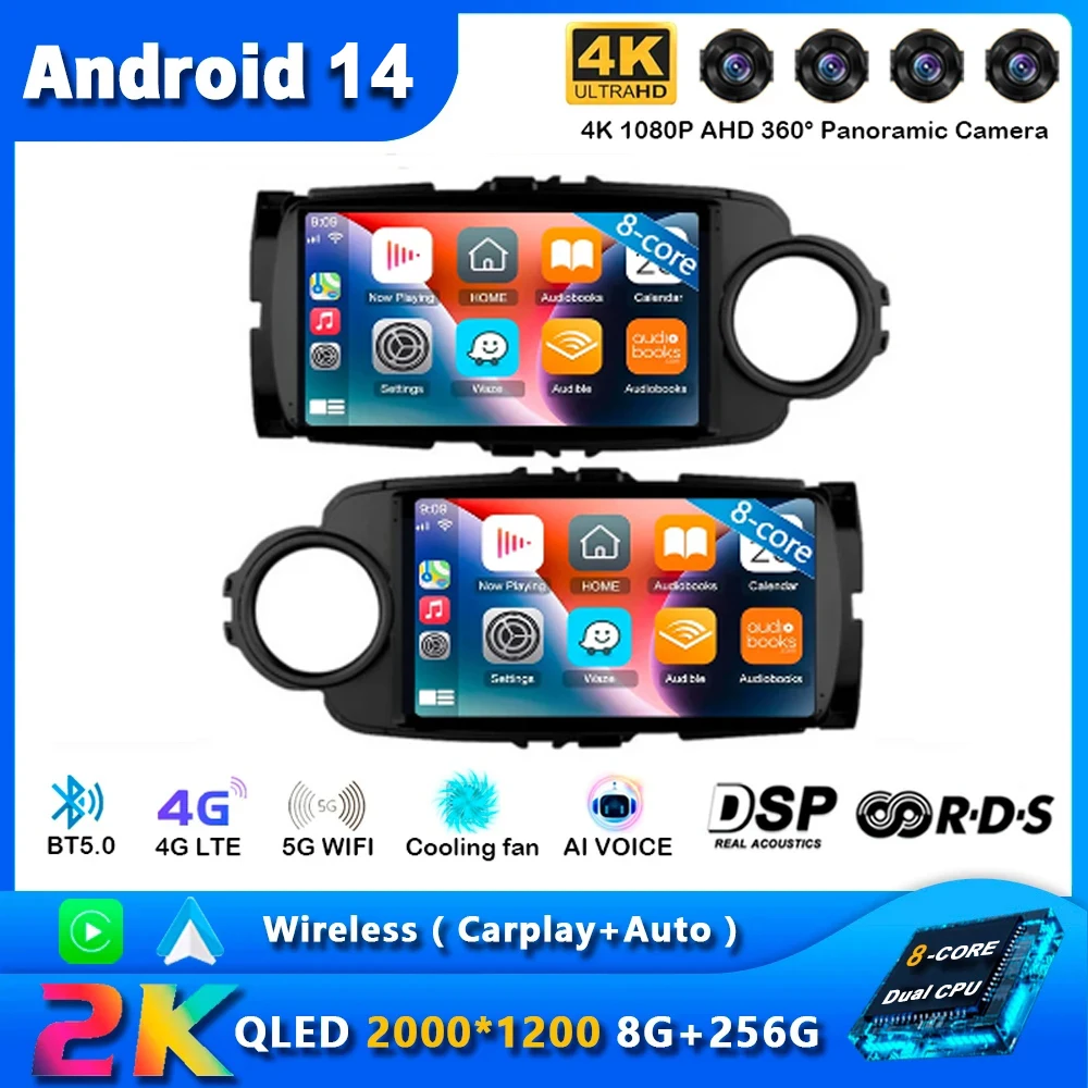 

Android 14 Auto Carplay Car Radio For Toyota Yaris 2012 2013 2014 2015 2016 2017 Navigation GPS Multimedia Player Stereo WiFi BT