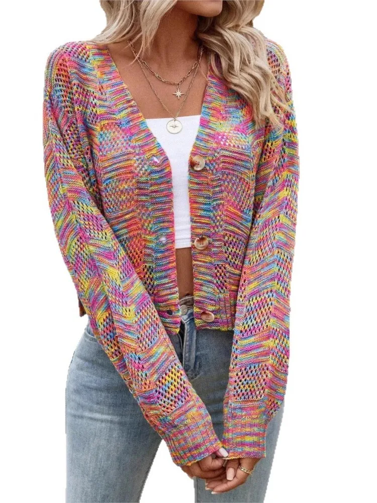 Sweater women's fluffy women's chic retro cardigan versatile atmosphere home jacket 5