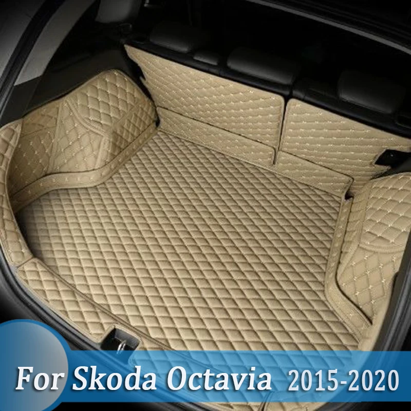Dla Skoda Octavia A7 2015 2016 2017 2018 2019 2020 samochód stylizacji samochodów na tylny bagażnik liniowy mata do bagażnika taca podłoga karpia