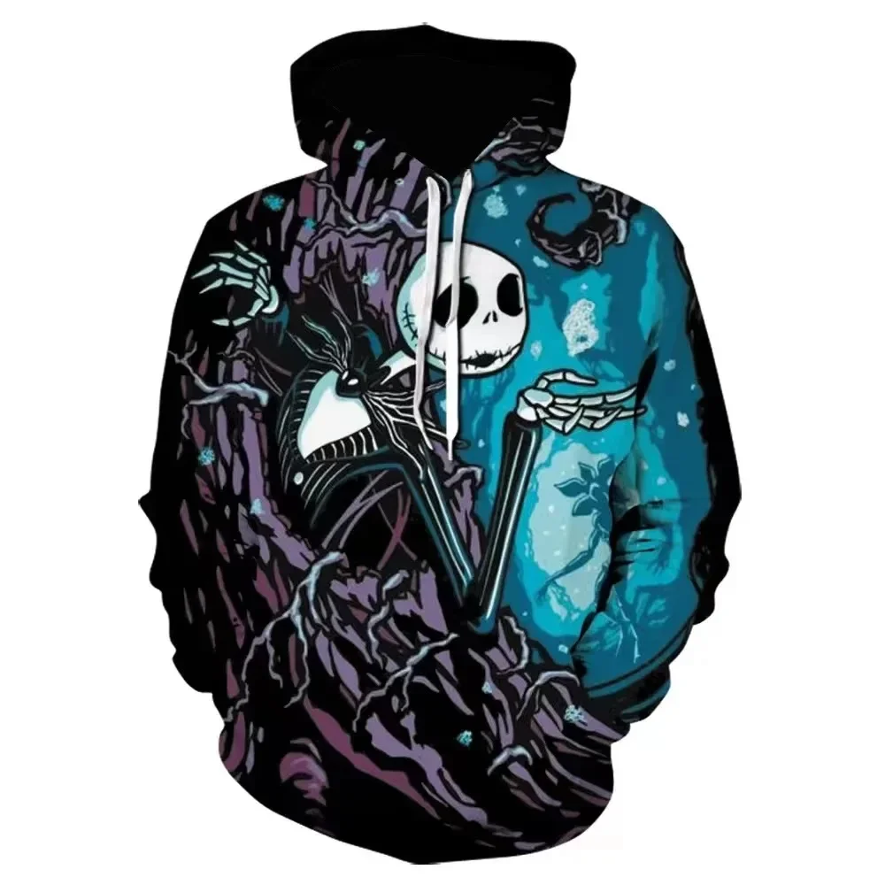 New Halloween Hoodies Nightmare Before Christmas 3D Print Hoodie Men Women Fashion Oversized Sweatshirts Kids Autumn Tracksuits