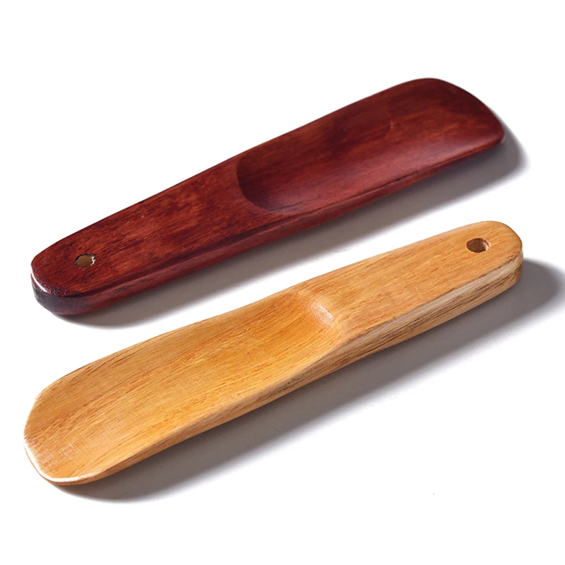 1Pc 16/32cm Solid Wood Shoehorn Natural Wooden Shoe Horn Portable Craft Long Handle Shoe Lifter Shoes Accessories