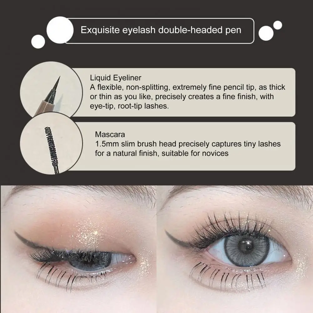 

Eyeliner Mascara Stylish Easy to Use Quick Drying Double-head Eyeliner Lash Mascara Daily Life Supply