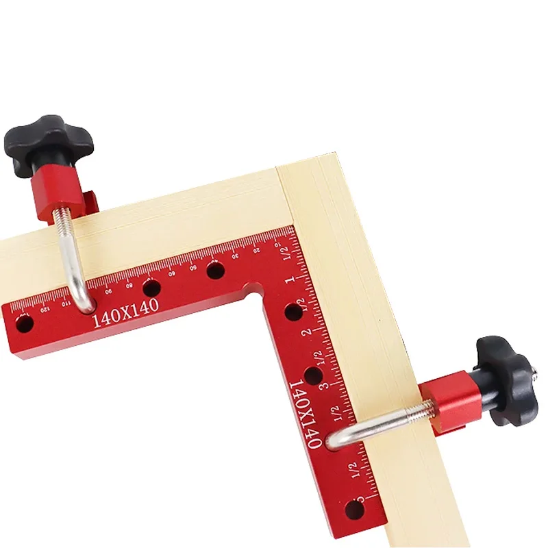 Woodworking Straight Angle Ruler 14x14cm 90 Degree Positioning Block Woodworking Straight Angle Clamp Tools Aluminum Alloy