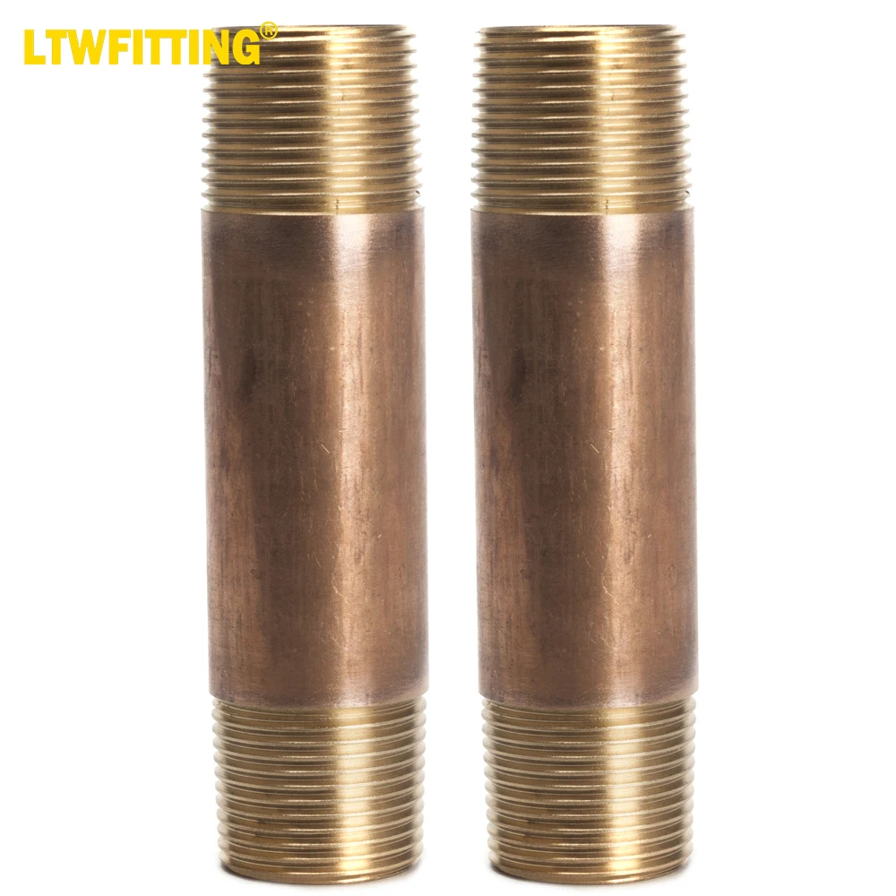 

LTWFITTING Brass Pipe 5" Long Nipples Fitting 1" Male NPT Air Water(Pack of 2)