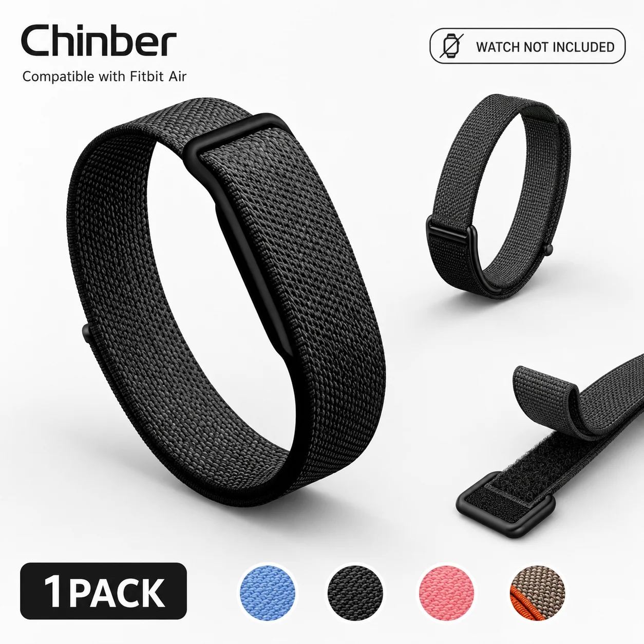 1 Packung Chinber Performance Loop Sport Nylon-Armband, kompatibel mit Google Fitbit Air Band, verstellbares Performance Loop Band
