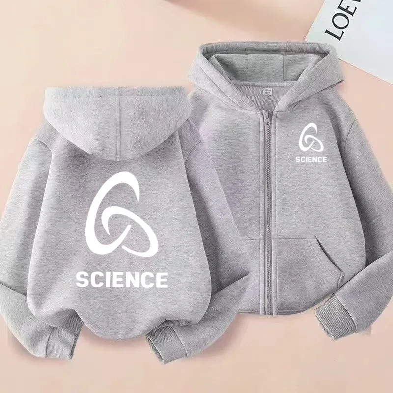 العصرية يجب اقتناؤها! سويت شيرت بغطاء للرأس بسحاب بشعار العلوم، متعدد الاستخدامات وملفت للنظر