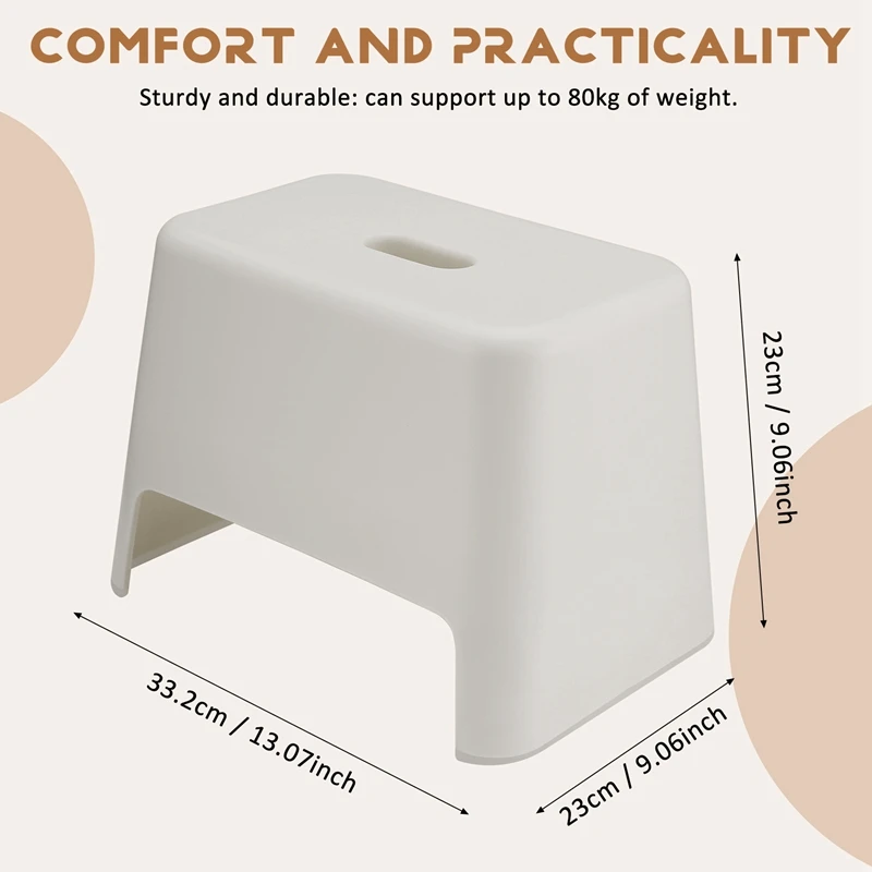 ABUP-Rutschfester Hocker, Kunststoffhocker, Badezimmer-Fußbadhocker, langlebiger und unzerbrechlicher Badhocker