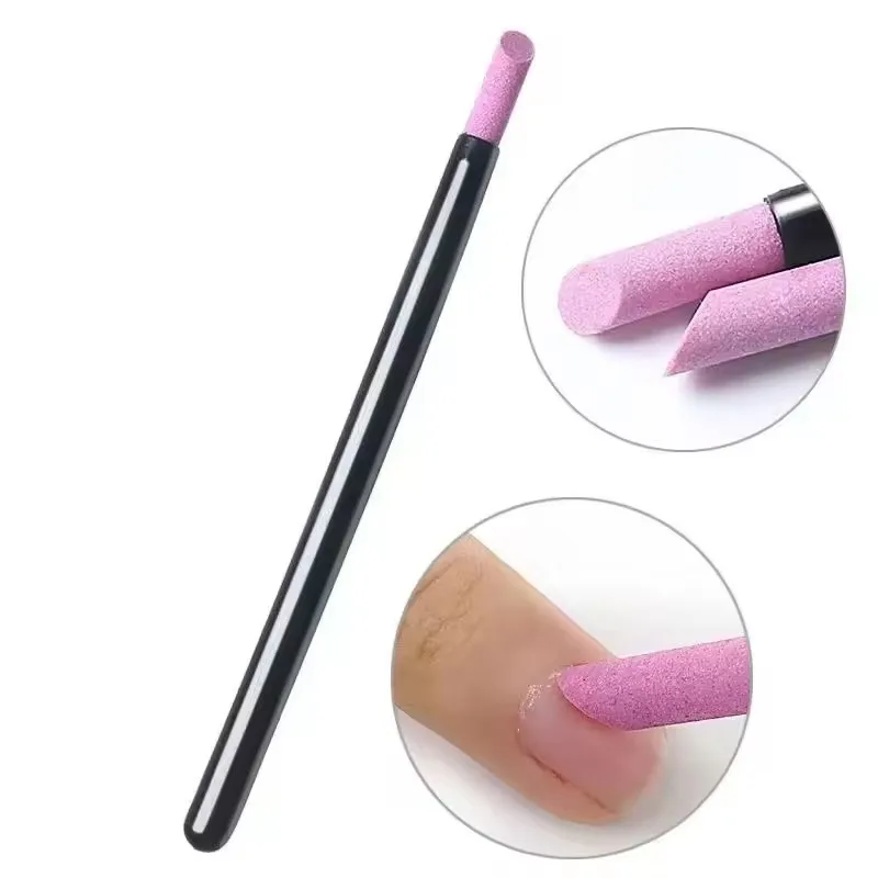 10pcs Quartz Stone Scrub Nail File Rods Cuticle Remover Dead Skin Remover Lightweight Portable Handy Use Manicure Tools