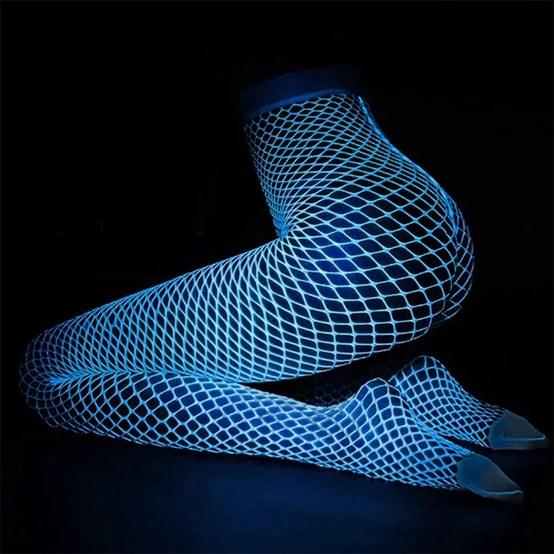 Glowing Fishnet Tights Sheer Elastic Mesh Pantyhose Women\'s Stockings & Hosiery Bandage Lingerie For Ladies Bar Glitter Socks