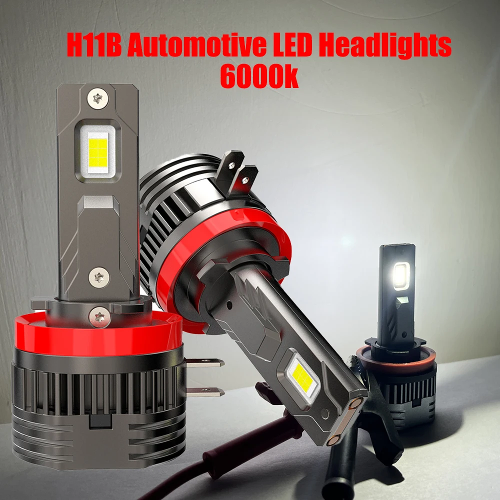 

2 шт. H11B светодиодная противотуманная лампа, белая 6000 К, 500% яркости, ультра яркая H11B H8B H9B с вентилятором, Plug And Play, водонепроницаемая лампа IP68 12 В