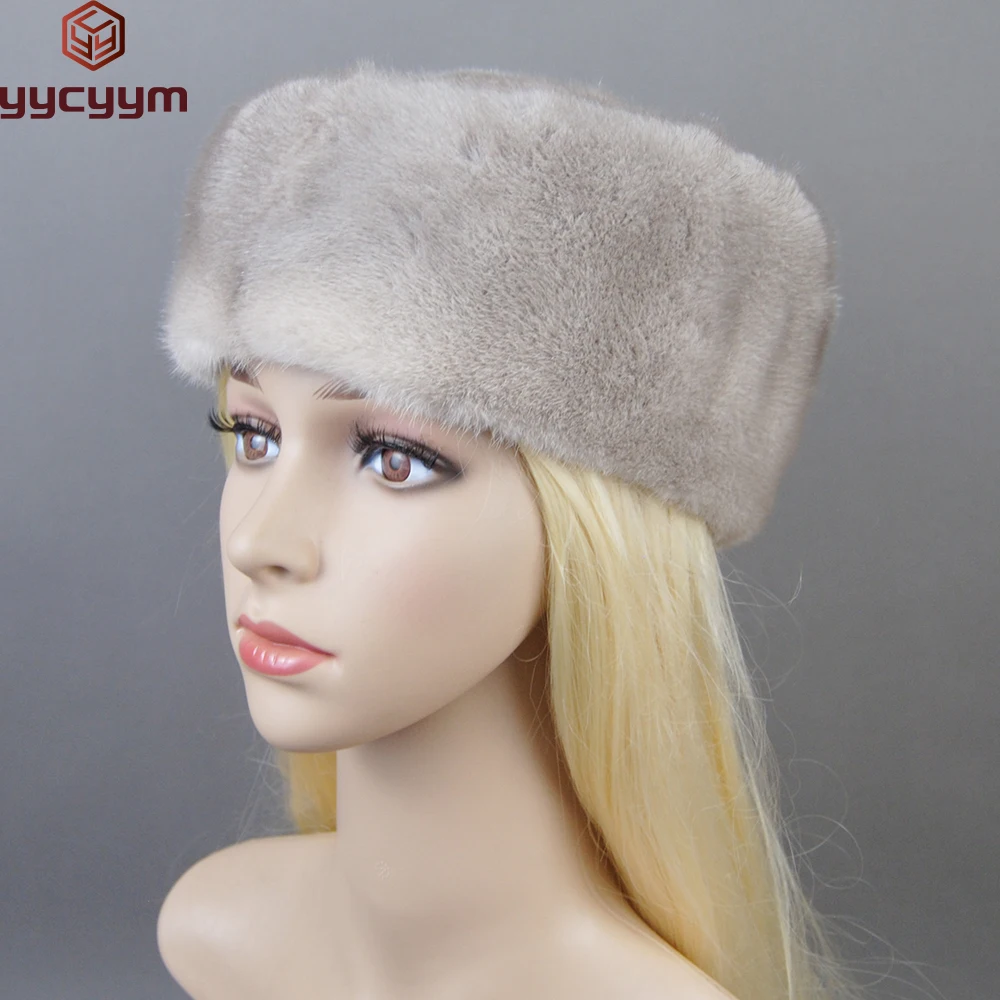 2025 Women Winter Elegant European and American Fashion Women Fashion Real Mink Fur Cap 100% Real Natural Whole Fur Mink Fur Hat