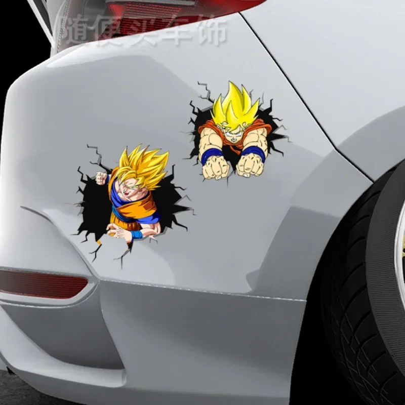 Dragon Ball Z Exquisite Series Sayajins Goku Broli Realistic Funny Breaking the Wall and Getting Out of the Car Sticker