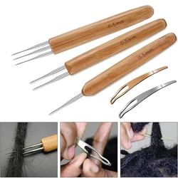 5/3PCS Dreadlock Crochet Hook Tool Kit Braid Hair Dreadlocks Needle Weaving Crochet DIY Braid Hair Weaving Tool Braid Craft Knit