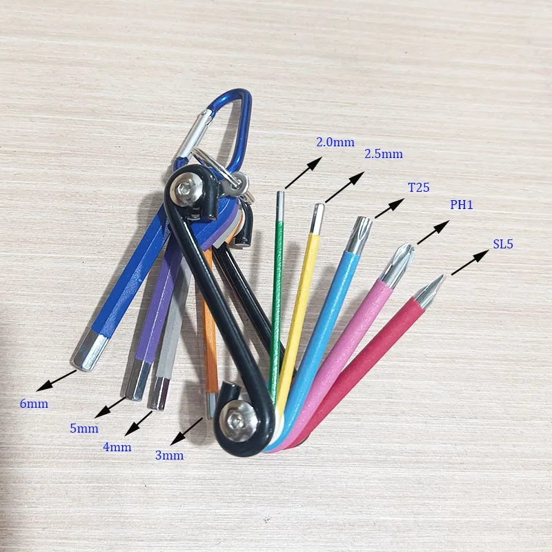Imagem -06 - Conjunto Chave Allen para Reparação de Bicicletas Kit Chave l Parafuso Hexagonal Braço Longo 1.5 mm a 10 mm Chave Sextavada Ferramentas Manuais Pcs