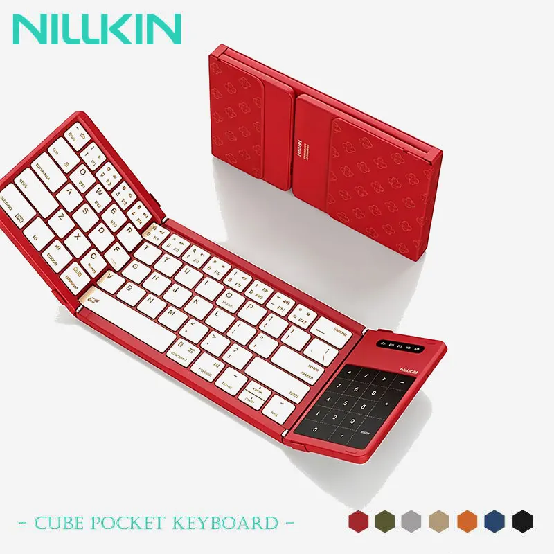 NILLKIN Cube Pocket Keyboard, Multi-Device Bluetooth 5.0 Wireless Keyboard Switch 3 Devices with Touchpad for PC Laptop