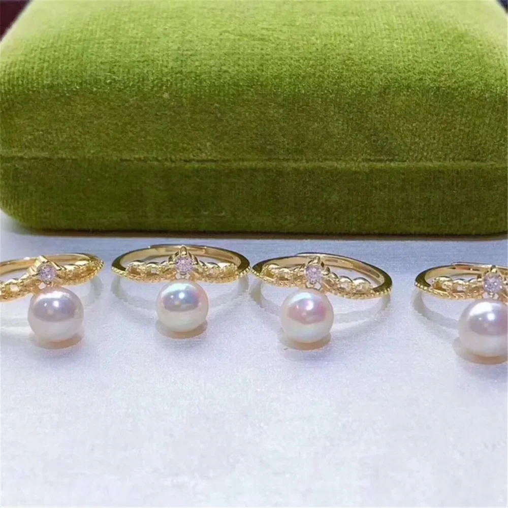 Wholesale Classic 925 Silver Ring Accessorie Settings Adjustable Blank Pearl Ring Setting Base For Women Diy Jewelry Making J018