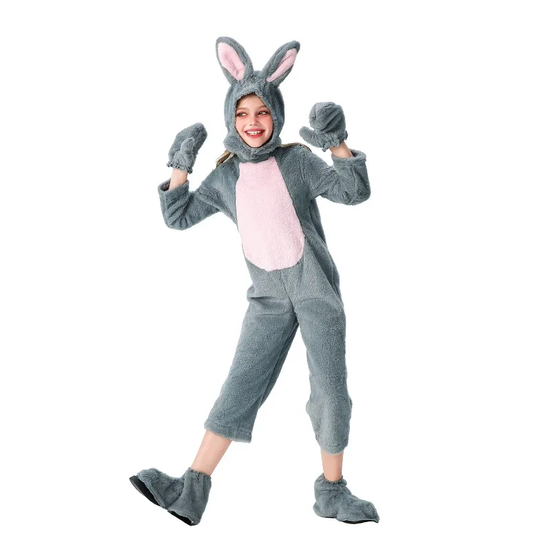 

New Halloween Cosplay Costume Zoo Big Wolf One Piece Fluffy Pajamas Carnival Theme Party Role Playing Outfit for Women Men