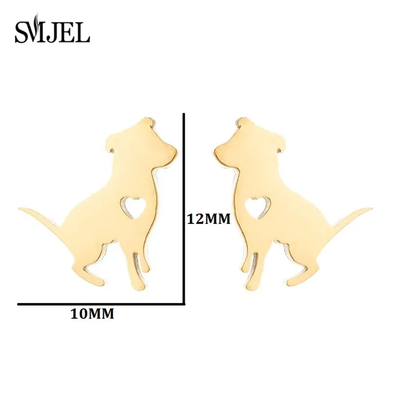 Lovely Stainless Steel Dachshunds Earrings for Women Girls Fashion Animal Dog Earings Daily Jewelry Small Bulldog Studs