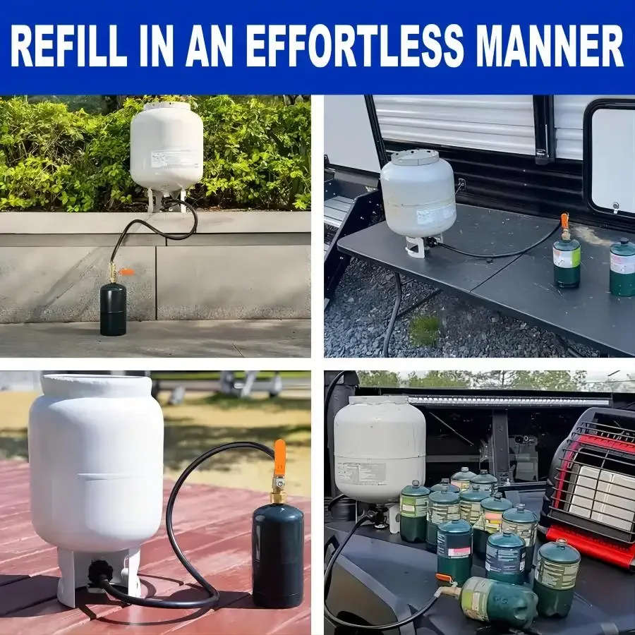 Propane Refill Adapter 3ft Hose With Safety Shutoff Valve,Easily Fill 1lb Bottles From 20lb,Propane Tank Refill Adapter Kit