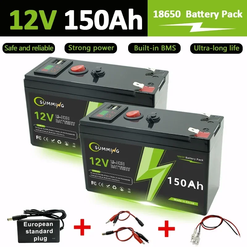 

12V 150Ah Lithium LiFeP04 Battery for Solar Charging,Fish Finder Marine Outdoor Camping Off-Grid Applications with USB Port