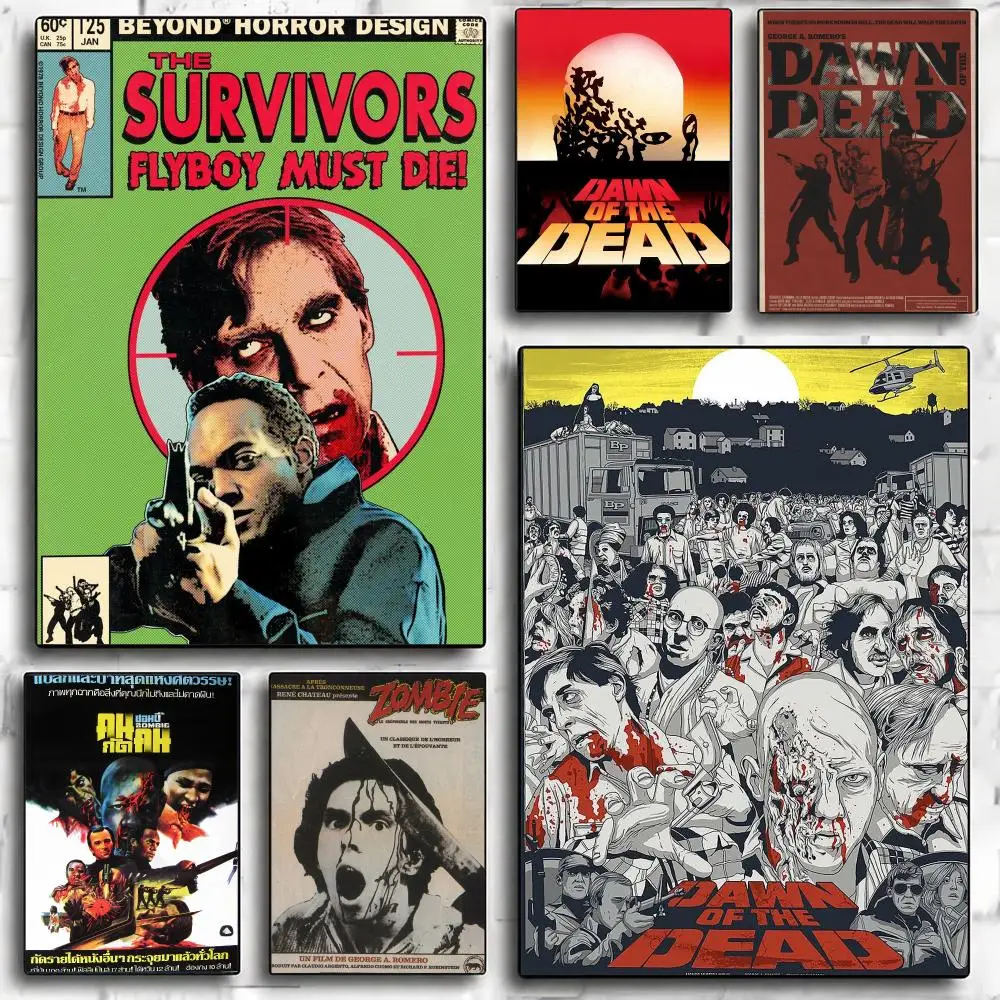 classic movie D-Dawn of the Dead 1978-D Poster Minimalist Wall Sticker for Cafe Office Bar Home Decor and Gift
