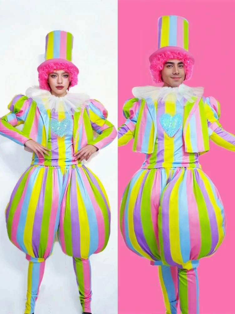 

Halloween Adult Clown Carnival Costume Dress Up Amusement Park Funny Role Play Costume Suit Performance Costume