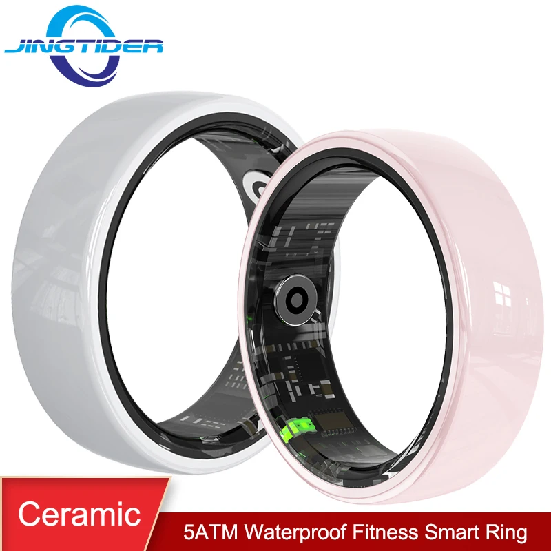 

Fitness Tracker Ceramic Smart Ring R12 Men Women 5ATM Waterproof Fashion Couple Ring Heart Rate HRV Blood Oxygen Measurement